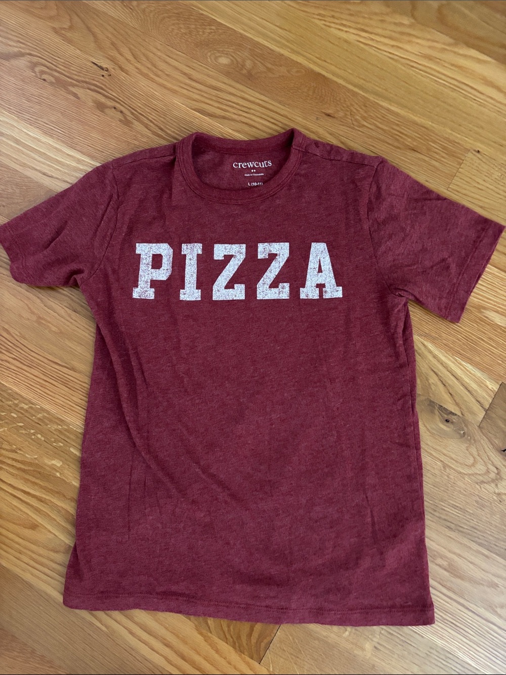 Crewcuts Maroon PIZZA Graphic Tee